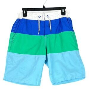 Boden Swim Trunks Boys 13Y 14Y Colorblock Lining Drawstring Beach Pool Shorts